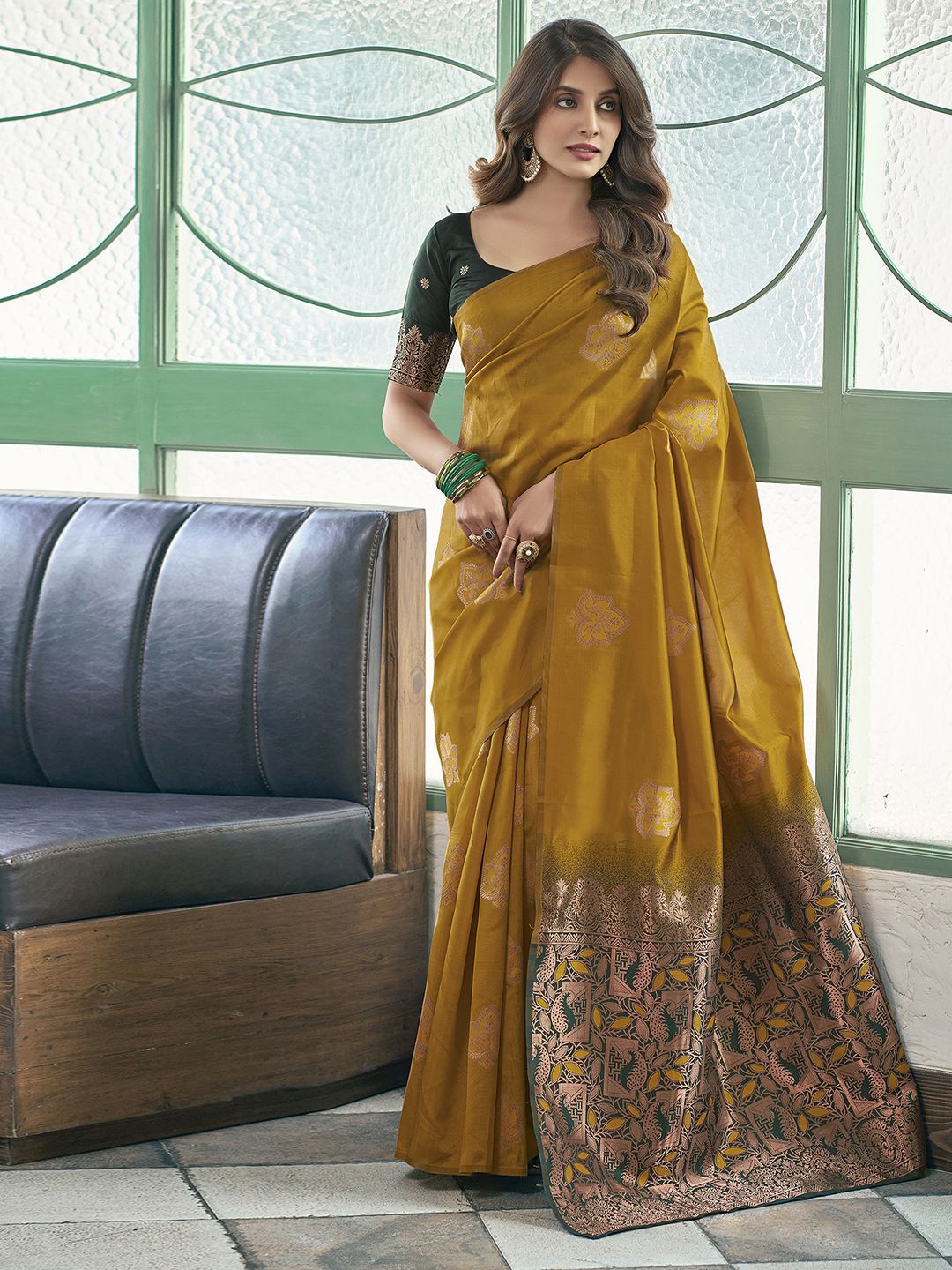 Floral Silk Blend Saree