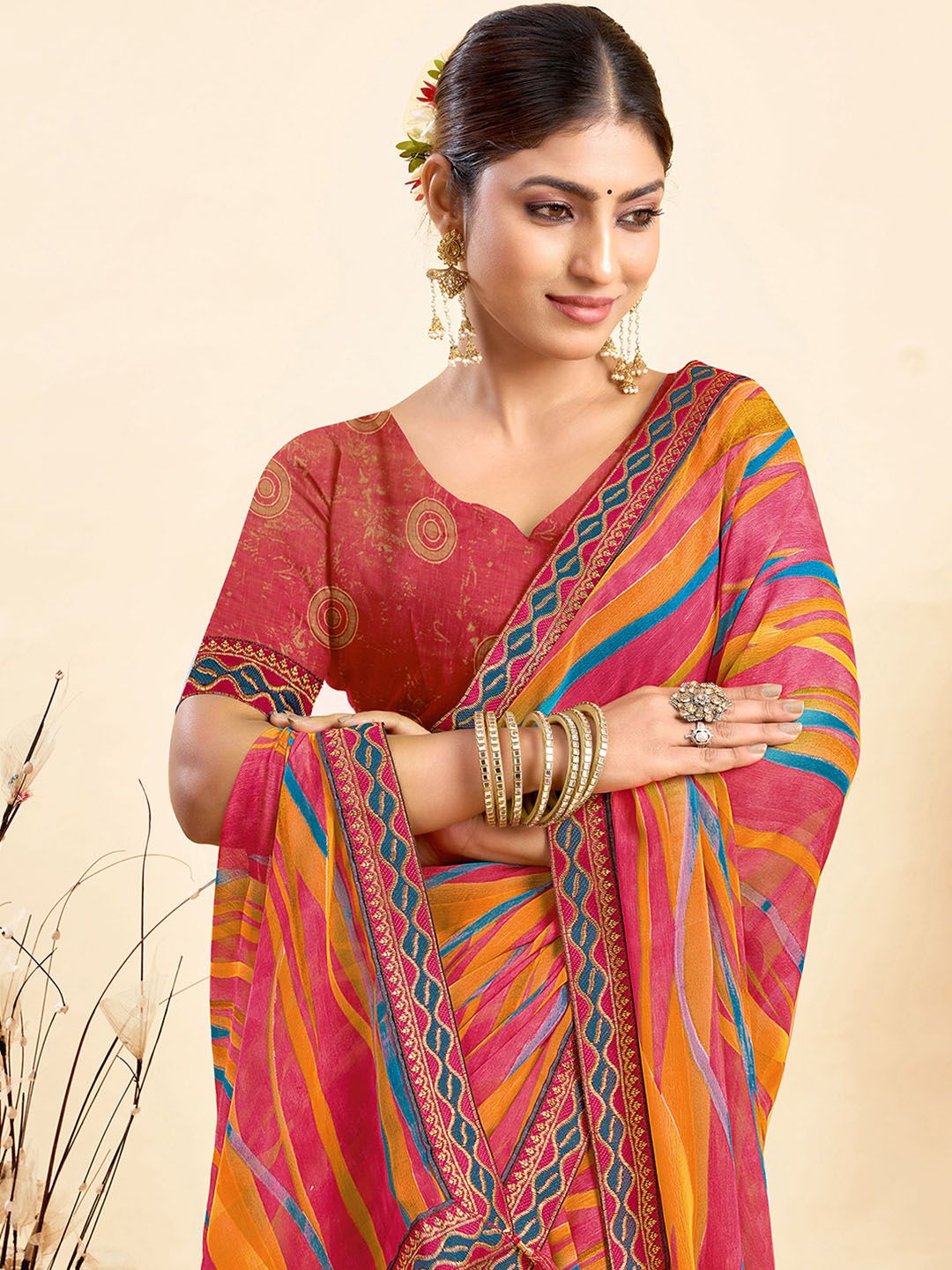 Leheriya Dyed Saree